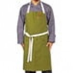 Uncommon Chef 3115 Moss Green Customizable 100% Cotton Canvas Vibe Bib Apron with Natural Webbing and 3 Pockets - 34