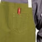 Uncommon Chef 3115 Moss Green Customizable 100% Cotton Canvas Vibe Bib Apron with Natural Webbing and 3 Pockets - 34