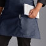 Choice Navy Blue Poly-Cotton Half Bistro Apron with 2 Pockets - 18 Choice Navy Blue Poly-Cotton Half Bistro Apron with 2 Pockets - 18