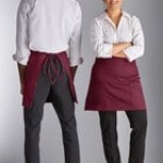 Choice Navy Blue Poly-Cotton Half Bistro Apron with 2 Pockets - 18 Choice Navy Blue Poly-Cotton Half Bistro Apron with 2 Pockets - 18