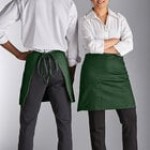 Choice Navy Blue Poly-Cotton Half Bistro Apron with 2 Pockets - 18 Choice Navy Blue Poly-Cotton Half Bistro Apron with 2 Pockets - 18