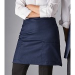 Choice Navy Blue Poly-Cotton Half Bistro Apron with 2 Pockets - 18 Choice Navy Blue Poly-Cotton Half Bistro Apron with 2 Pockets - 18