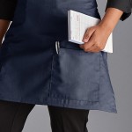 Choice Navy Blue Poly-Cotton Half Bistro Apron with 2 Pockets - 18 Choice Navy Blue Poly-Cotton Half Bistro Apron with 2 Pockets - 18