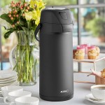 Acopa 3 Liter Stainless Steel Lined Matte Black Airpot with Push Button Acopa 3 Liter Stainless Steel Lined Matte Black Airpot with Push Button