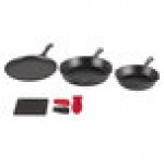 Lodge 7-Piece Essential Pre-Seasoned Cast Iron Skillet Set - Includes 8