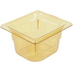 Vollrath 9064410 Super Pan® 1/6 Size Amber High Heat Plastic Food Pan - 4