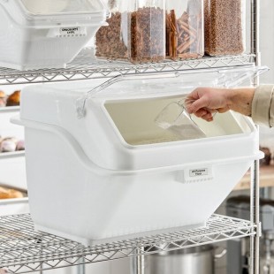 Baker's Lane 12.6 Gallon / 200 Cup Clip-In Shelf Ingredient Bin with Flip Lid, Label Sheet, and Scoop Baker's Lane 12.6 Gallon / 200 Cup Clip-In Shelf Ingredient Bin with Flip Lid, Label Sheet, and Scoop