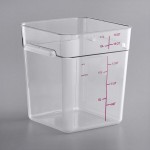 Carlisle 18 Qt. Allergen-Free Clear Square Polycarbonate Food Storage Container Carlisle 18 Qt. Allergen-Free Clear Square Polycarbonate Food Storage Container