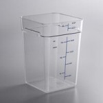 Carlisle 18 Qt. Allergen-Free Clear Square Polycarbonate Food Storage Container Carlisle 18 Qt. Allergen-Free Clear Square Polycarbonate Food Storage Container