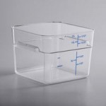Carlisle 18 Qt. Allergen-Free Clear Square Polycarbonate Food Storage Container Carlisle 18 Qt. Allergen-Free Clear Square Polycarbonate Food Storage Container