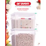Araven 2.1 Qt. Translucent Square Polypropylene Food Storage Container with Airtight Lid