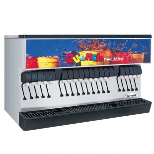 Servend 2706120 MDH-402 20 Valve Sanitary Lever Countertop Ice/Beverage Dispenser with 400 lb. Ice Storage and Internal Carbonator
