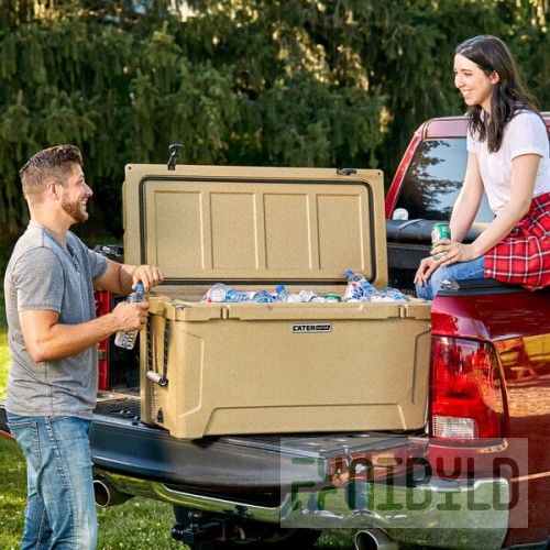 CaterGator CG100SPB Beige 110 Qt. Rotomolded Outdoor Cooler / Ice Chest