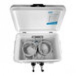 Coldbreak JOCK-2TR-SS54 Stainless Steel 2 Faucet 54 Qt. Insulated Jockey Box with Rear Inputs and 50 ft. Coils
