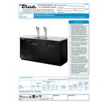 True TDD-3-HC 2 Single Tap Kegerator Beer Dispenser - Black, 3 (1/2) Keg Capacity True TDD-3-HC 2 Single Tap Kegerator Beer Dispenser - Black, 3 (1/2) Keg Capacity