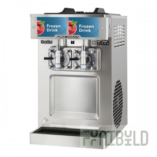Spaceman 6695-CL 25.4 Qt. Double High Output Countertop Slushy / Granita Frozen Drink Machine - 208-230V