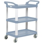 Vollrath 97005 Gray Multi-Purpose Utility Cart with Three Shelves