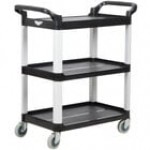 Vollrath 97005 Gray Multi-Purpose Utility Cart with Three Shelves
