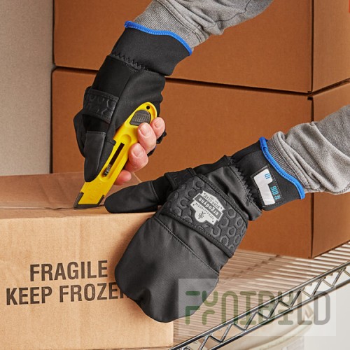 Ergodyne 17342 ProFlex 816 Thermal Fingerless Work Gloves / Flip-Top Mittens - Small - Pair