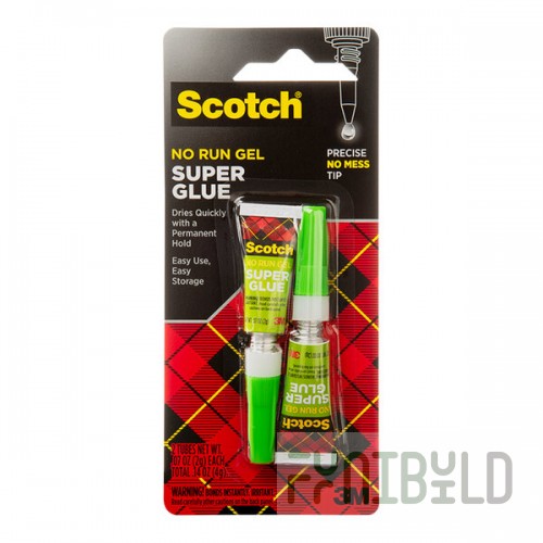 3M ScotchTM 0.07 oz. No Run Gel Super Glue 7000047642 - 2/Pack
