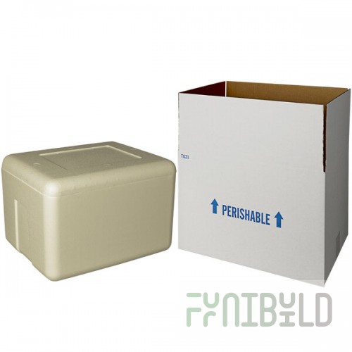 Insulated Shipping Box with Biodegradable Cooler 16 1/2