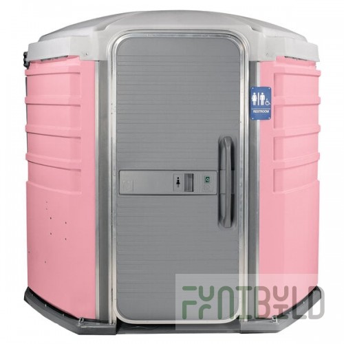 PolyJohn SA1-1012 We'll Care III Pink Wheelchair Accessible Portable Restroom - Assembled