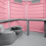 PolyJohn SA1-1012 We'll Care III Pink Wheelchair Accessible Portable Restroom - Assembled PolyJohn SA1-1012 We'll Care III Pink Wheelchair Accessible Portable Restroom - Assembled
