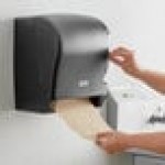 Lavex Translucent Black Lever Activated Paper Towel Dispenser with 6 Paper Towel Rolls Lavex Translucent Black Lever Activated Paper Towel Dispenser with 6 Paper Towel Rolls