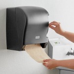 Lavex Translucent Black Lever Activated Paper Towel Dispenser with 6 Paper Towel Rolls Lavex Translucent Black Lever Activated Paper Towel Dispenser with 6 Paper Towel Rolls