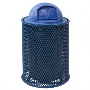 Wabash Valley LR300D Wabash 32 Gallon Diamond Pattern Thermoplastic Coated Steel Mesh Outdoor Round Trash Can Wabash Valley LR300D Wabash 32 Gallon Diamond Pattern Thermoplastic Coated Steel Mesh Outdoor Round Trash Can