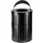 Commercial Zone Parkview Dualcoat 72863399 34 Gallon Black Steel Trash Can with Canopy Top and Logo Commercial Zone Parkview Dualcoat 72863399 34 Gallon Black Steel Trash Can with Canopy Top and Logo
