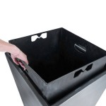 Commercial Zone 724666 ModTec 39 Gallon Gunmetal Satin Square Trash Can with Stainless Steel Lid