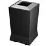 Commercial Zone 724666 ModTec 39 Gallon Gunmetal Satin Square Trash Can with Stainless Steel Lid