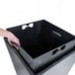 Commercial Zone 724666 ModTec 39 Gallon Gunmetal Satin Square Trash Can with Stainless Steel Lid