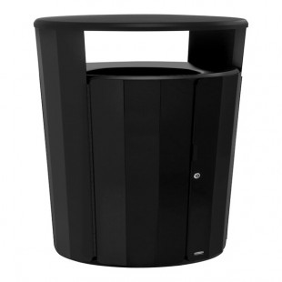 Rubbermaid® Resist® 2185041 33 Gallon Jet Black Metallic Steel Round Single-Stream Outdoor Trash Can Rubbermaid® Resist® 2185041 33 Gallon Jet Black Metallic Steel Round Single-Stream Outdoor Trash Can