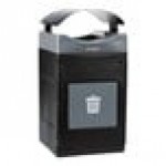 Commercial Zone Avante 55 Gallon Gray Polyethylene Square Indoor / Outdoor Modular Single-Stream Trash Can with Canopy Top Commercial Zone Avante 55 Gallon Gray Polyethylene Square Indoor / Outdoor Modular Single-Stream Trash Can with Canopy Top
