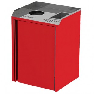 Lakeside 3420RD Rectangular Stainless Steel Liquid / Cup Refuse Station with Top Access and Red Laminate Finish - 26 1/2