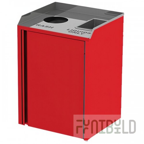 Lakeside 3420RD Rectangular Stainless Steel Liquid / Cup Refuse Station with Top Access and Red Laminate Finish - 26 1/2