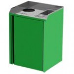 Lakeside 3420RD Rectangular Stainless Steel Liquid / Cup Refuse Station with Top Access and Red Laminate Finish - 26 1/2