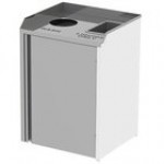 Lakeside 3420RD Rectangular Stainless Steel Liquid / Cup Refuse Station with Top Access and Red Laminate Finish - 26 1/2