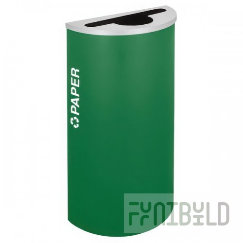 Ex-Cell Kaiser RC-KDHR-P EGX Kaleidoscope Collection Emerald Texture Half Round 8 Gallon Customizable Paper Receptacle
