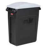 Rubbermaid® Slim Jim 64 Qt. / 16 Gallon Black Rectangular Trash Can with Light Gray Handled Lid Rubbermaid® Slim Jim 64 Qt. / 16 Gallon Black Rectangular Trash Can with Light Gray Handled Lid