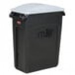 Rubbermaid® Slim Jim 64 Qt. / 16 Gallon Black Rectangular Trash Can with Light Gray Handled Lid Rubbermaid® Slim Jim 64 Qt. / 16 Gallon Black Rectangular Trash Can with Light Gray Handled Lid