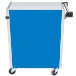 Lakeside 615BL Standard-Duty Stainless Steel Four Shelf Utility Cart with Enclosed Base and Royal Blue Finish - 16 1/2