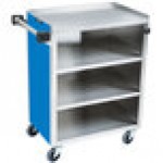 Lakeside 615BL Standard-Duty Stainless Steel Four Shelf Utility Cart with Enclosed Base and Royal Blue Finish - 16 1/2
