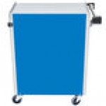 Lakeside 615BL Standard-Duty Stainless Steel Four Shelf Utility Cart with Enclosed Base and Royal Blue Finish - 16 1/2