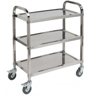 Carlisle UC4031733 Knocked Down 3 Shelf Stainless Steel Utility Cart - 33 3/8 Carlisle UC4031733 Knocked Down 3 Shelf Stainless Steel Utility Cart - 33 3/8