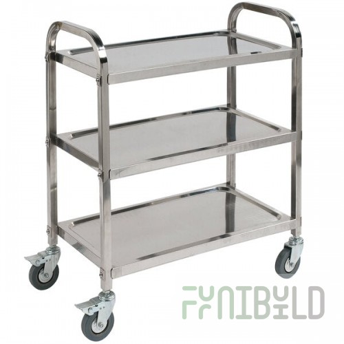 Carlisle UC4031733 Knocked Down 3 Shelf Stainless Steel Utility Cart - 33 3/8