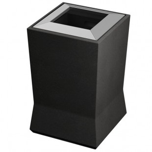 Commercial Zone 724566 ModTec 20 Gallon Gunmetal Satin Square Trash Can with Stainless Steel Lid