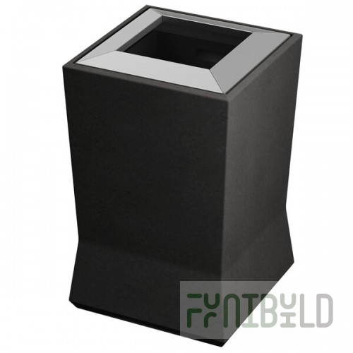 Commercial Zone 724566 ModTec 20 Gallon Gunmetal Satin Square Trash Can with Stainless Steel Lid